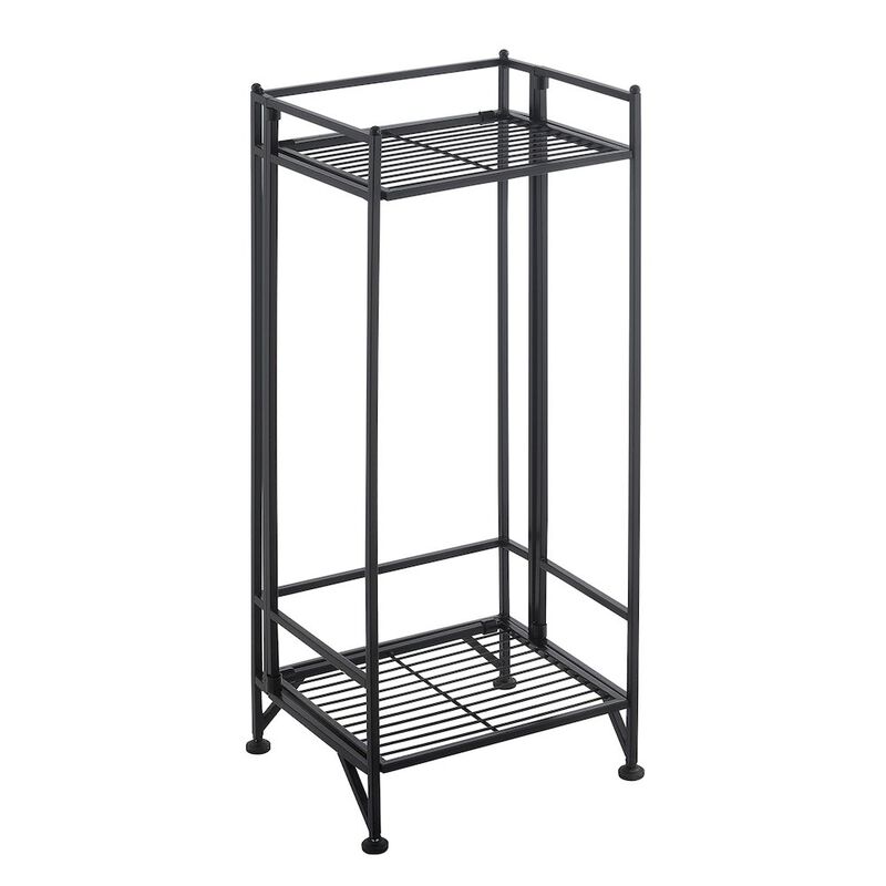 Convenience Concepts Xtra Storage 2 Tier Tall Folding Metal Stand