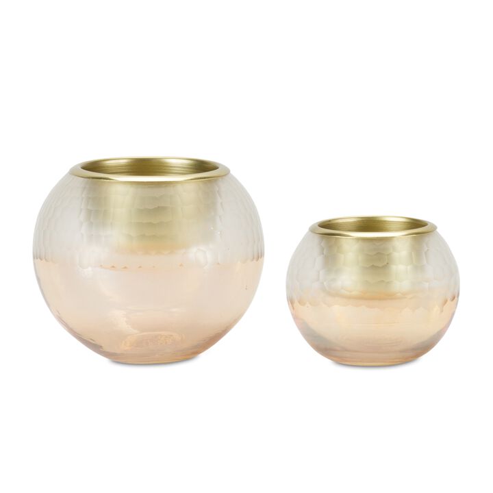 Set of 2 Glass Votive Candle Holders for Home Décor, Weddings & Table Centerpieces