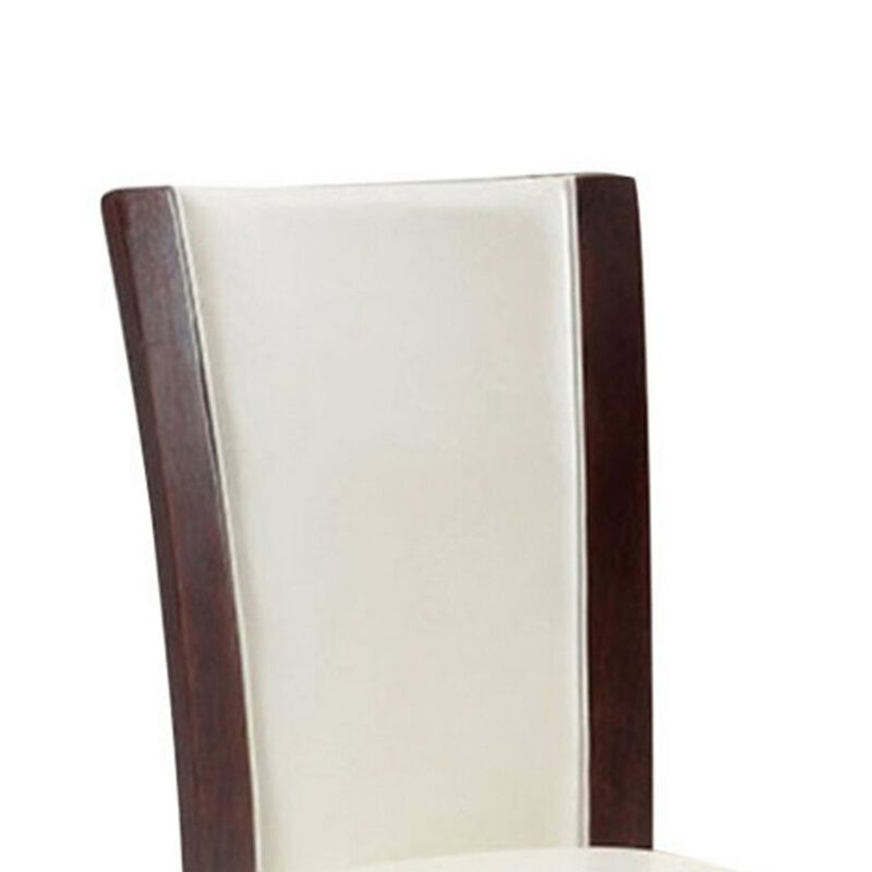 Manhattan I Contemporary Side Chair, White Finish, Set of 2-Benzara