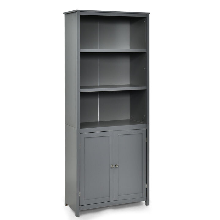 Bookcase Shelving Storage Wooden Cabinet Unit Standing Display Bookcase with Doors