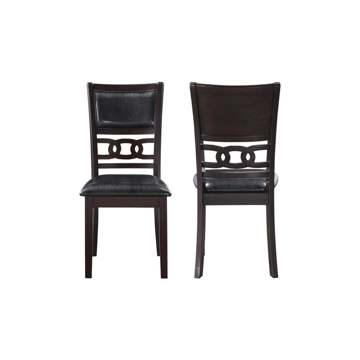 New Classic Furniture Furniture Gia Solid Wood Dining Chairs in Ebony Black (Set of 2)