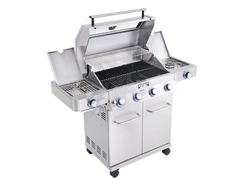 Monument Grills Classic Series | 4 Burner Stainless Steel Gas Grill With Clearview Lid