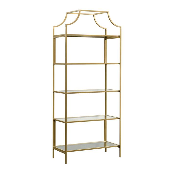 Belen Kox Modern Satin Gold Bookcase, Belen Kox