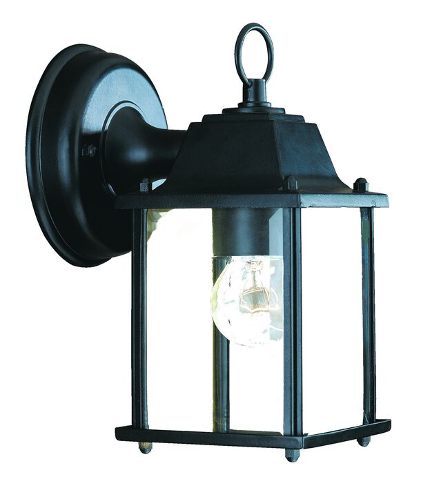 Hivvago Matte Black Hanging Glass Lantern Wall Light