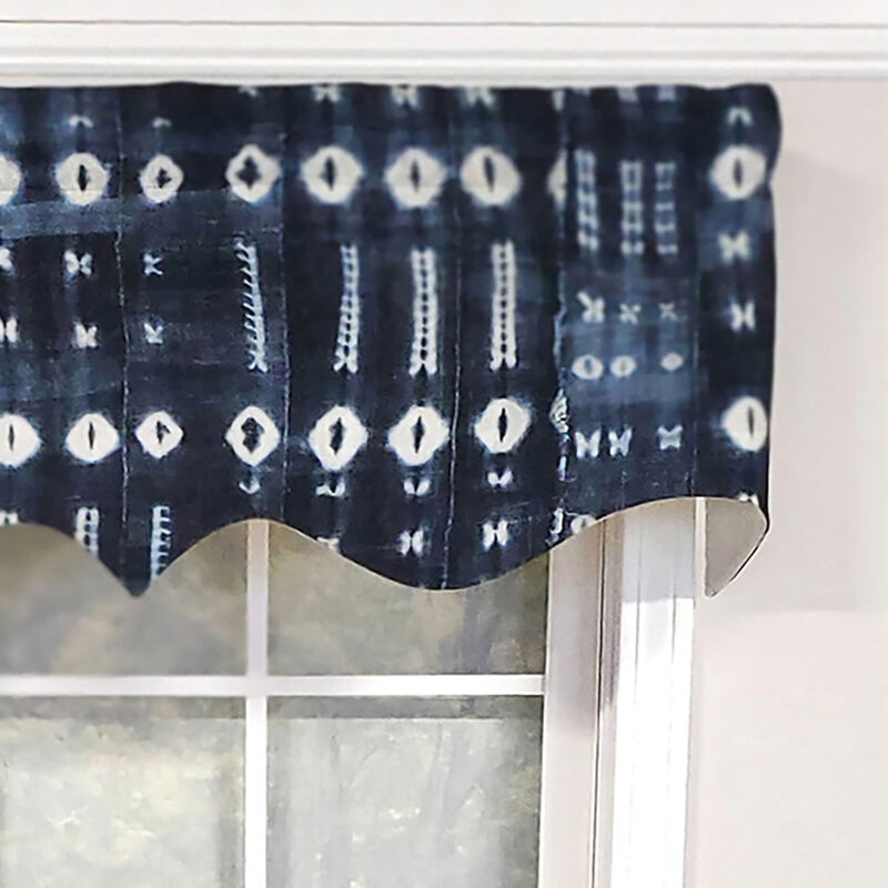 RLF Home Modern Design Classic Pulsar Regal Style Window Valance 50" x 17" Indigo