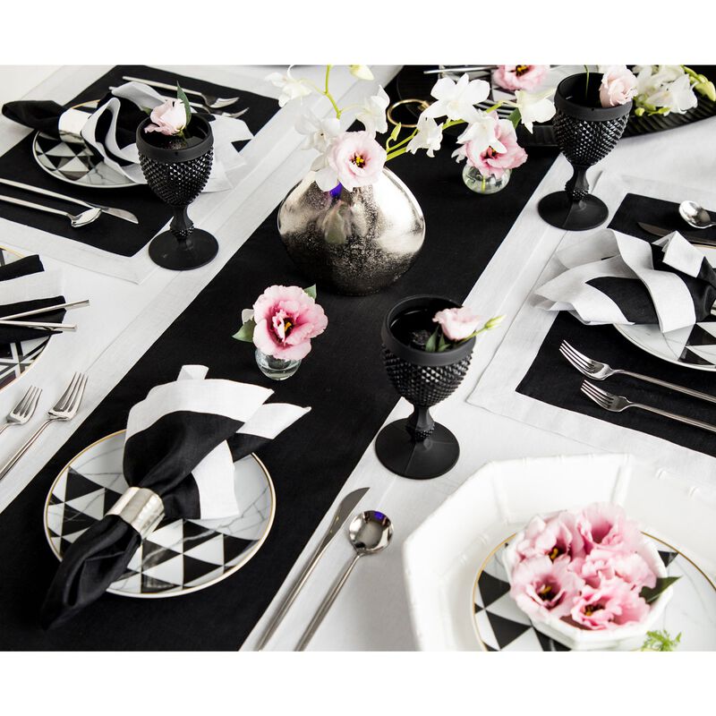 Solino Home 100% Pure Linen Table Runner | Festive Edge for Spring & Easter