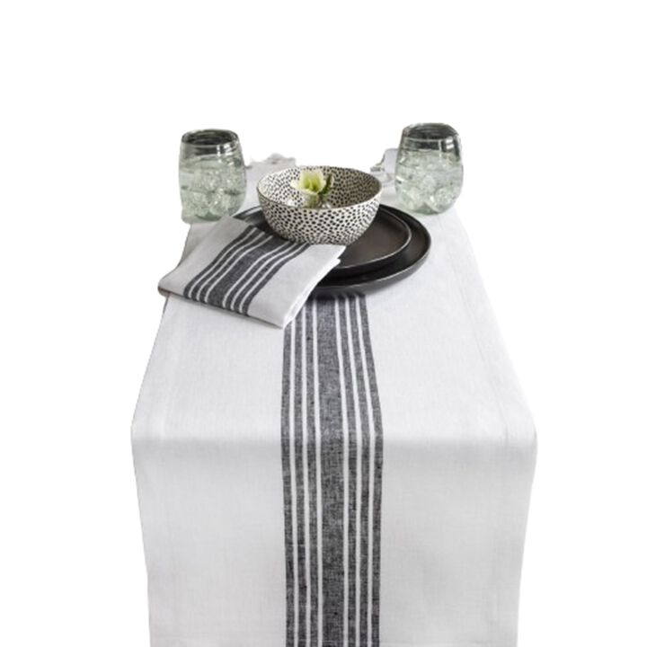 Solino Home 100% Pure Linen Table Runner | Farmhouse