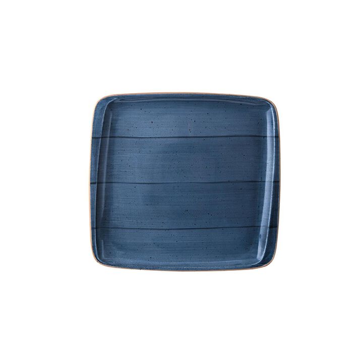 Dusk 6.25" x 5.75" Square Blue Porcelain Plate (Set of 4)