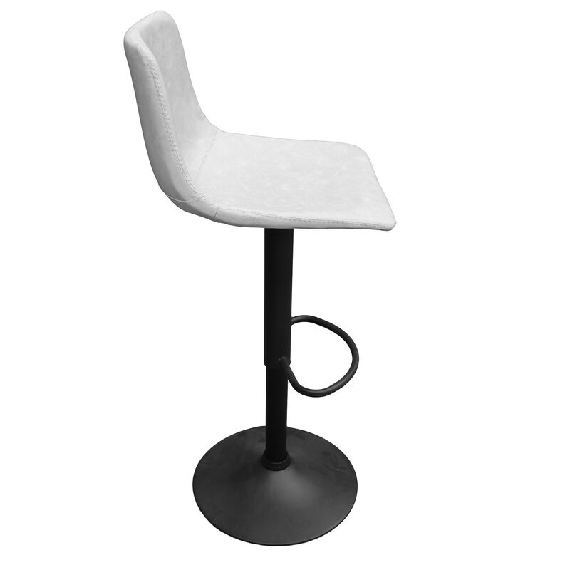 LeisureMod Tilbury Modern Adjustable Bar Stool With Footrest & 360-Degree Swivel Set of 2