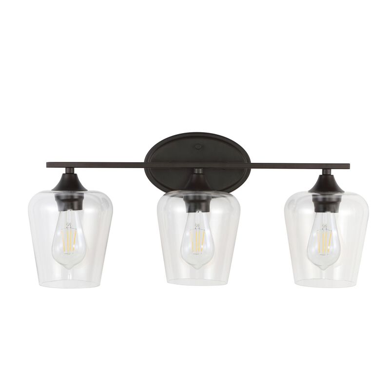 Jayne Iron/Glass Cottage Rustic LED Vanity Light