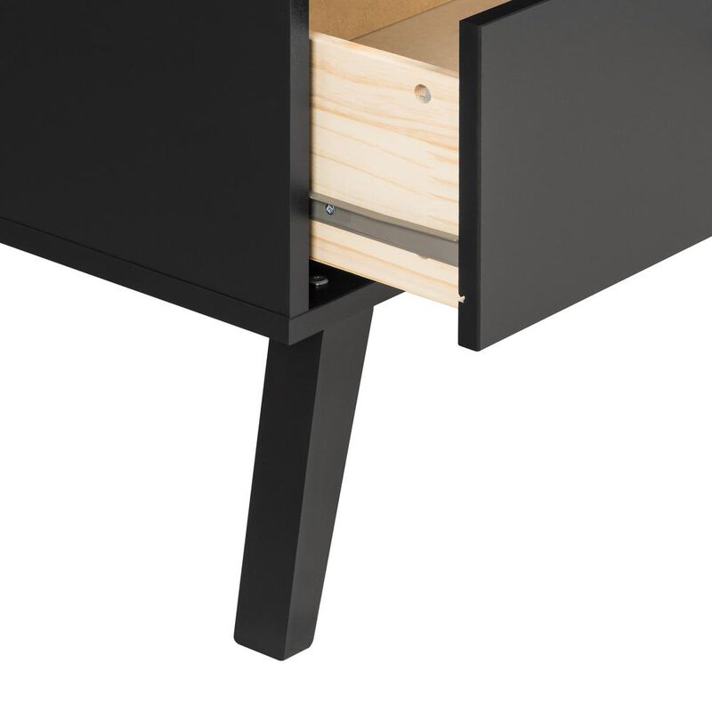 Prepac Milo Mid Century Modern  4-drawer Chest, Black