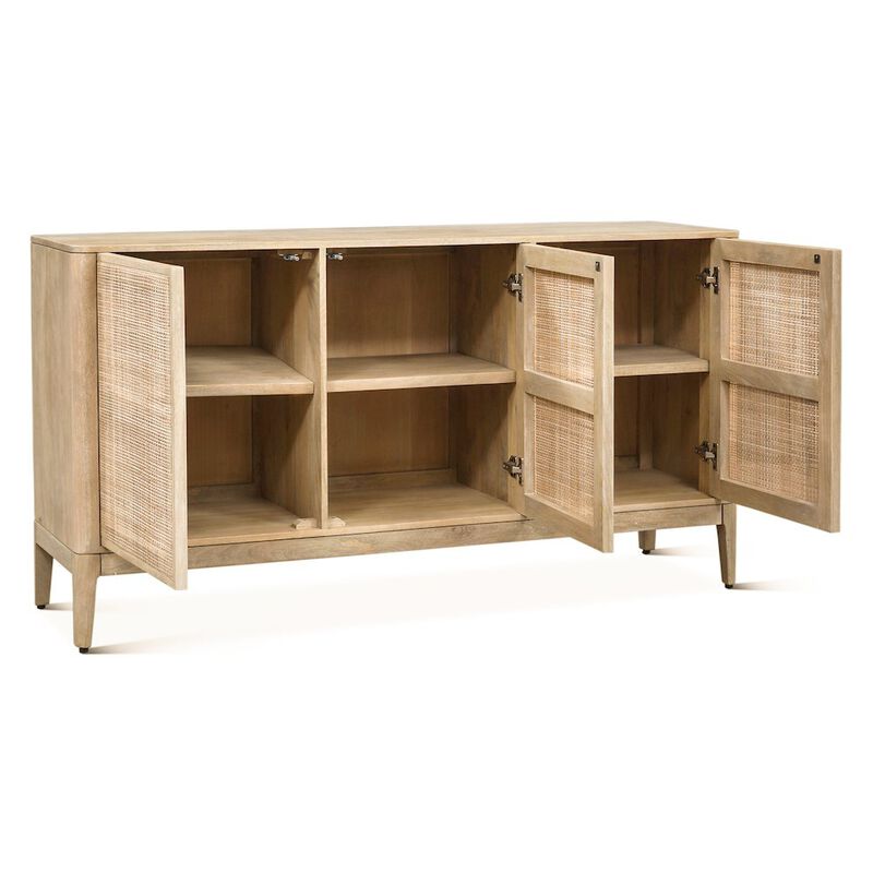World Interiors Calabasas 64 Sideboard in Natural White Cane
