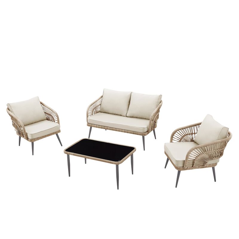 Inspired Home Arsema  Outdoor 4pc Seating Group