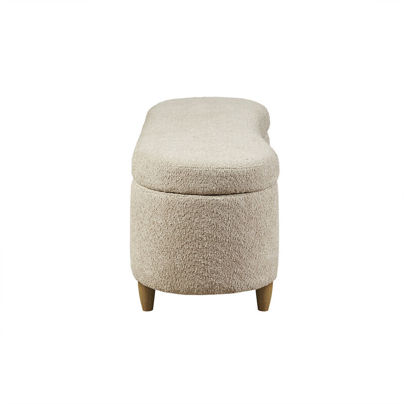 Gracie Mills Earnest Stylish Boucle Flip Top Storage Bench