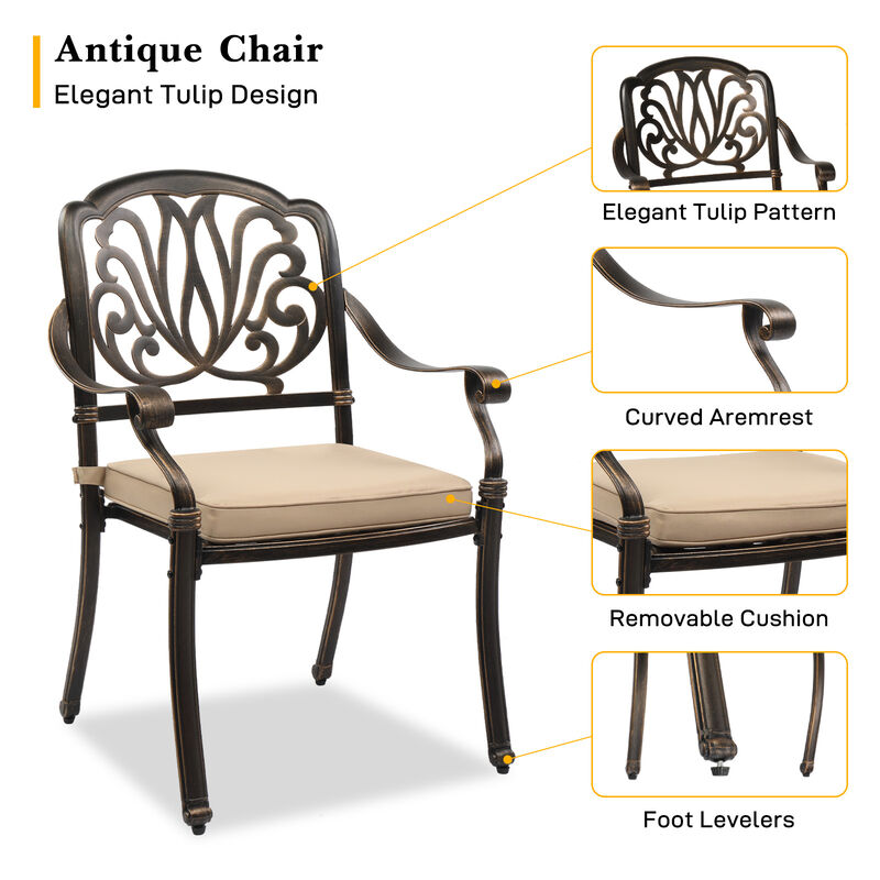 Set of 2 Patio Dining Chairs with Cushions – Outdoor Seating for Garden, Deck & Balcony