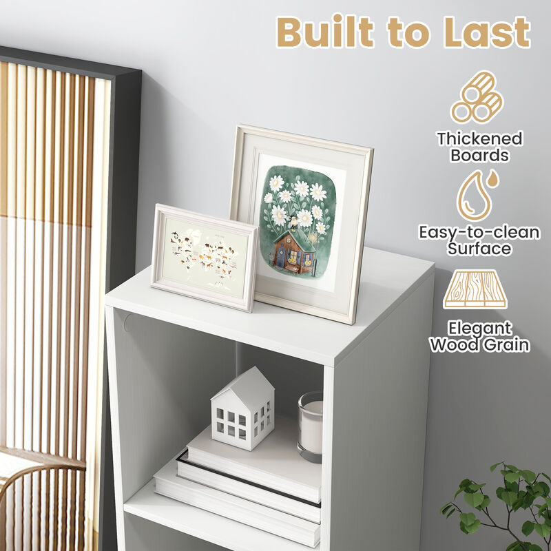 3 Cube Bookshelf with Back Guardrail for Living Room Bedroom