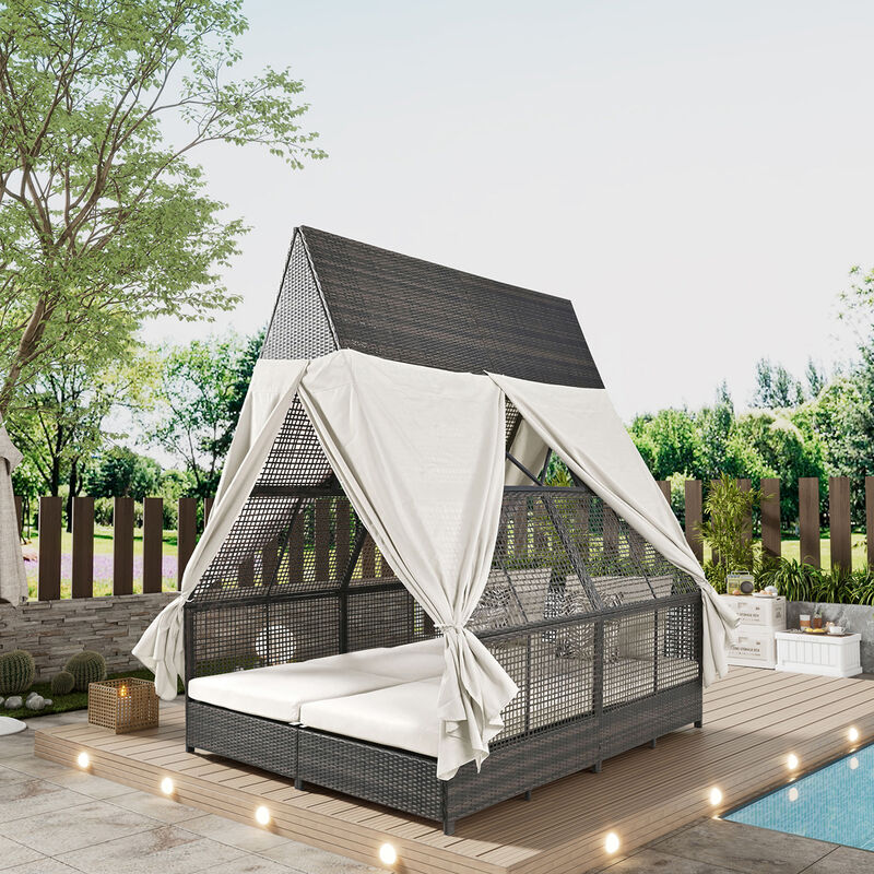 Merax  Outdoor Daybed Patio Lounge Bed