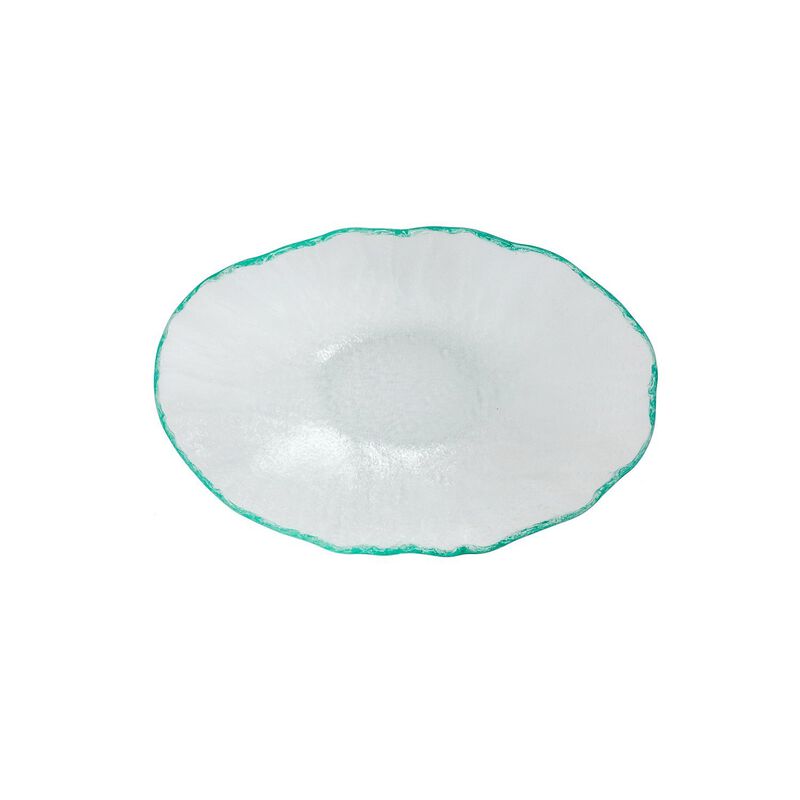 Glass Dinnerware 17.75" x 10" x h:3" 64 oz. Oval Clear Glass Deep Plate