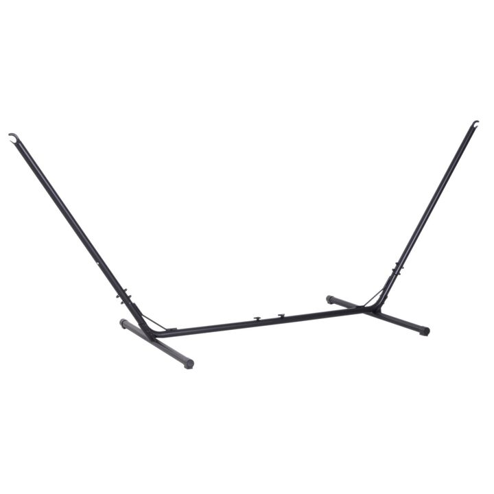 Black Portable Relaxation: Adjustable Steel Hammock Stand for Indoor/Outdoor