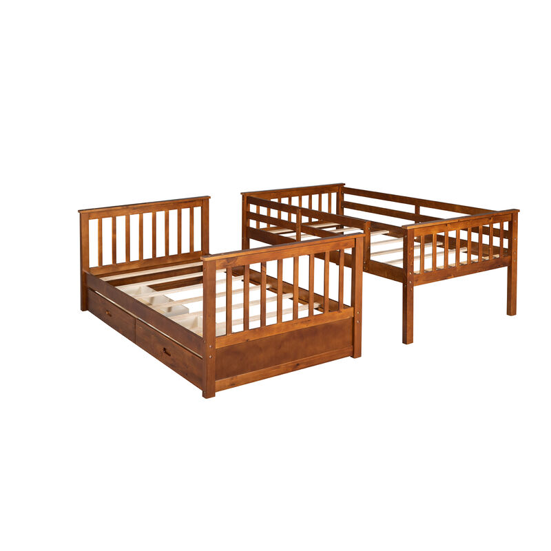 Merax Bunk Bed with Ladders and 2 Storage Drawers