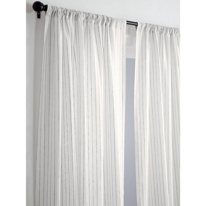 Solino Home 100% Pure Linen Pinstripe Curtain for Thanksgiving, Christmas