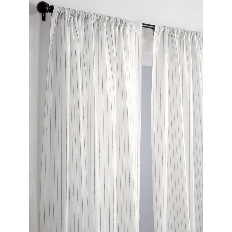 Solino Home 100% Pure Linen Pinstripe Curtain for Thanksgiving, Christmas