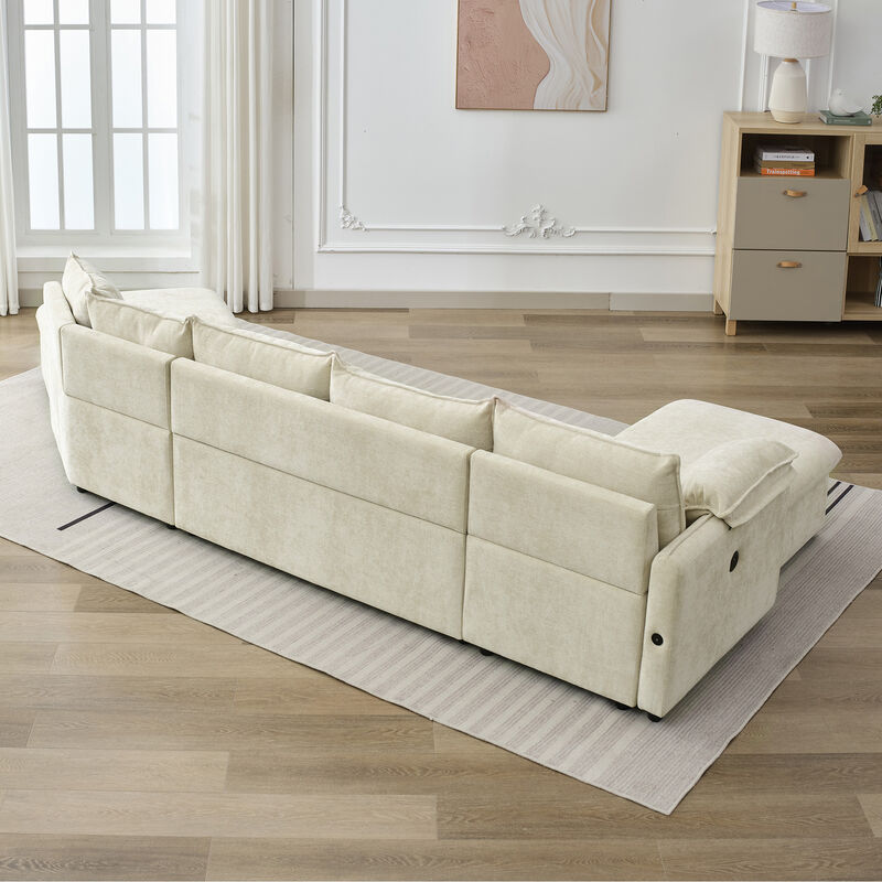 Merax  L-shaped Sofa Sectional Sofa  with a Storage Ottoman