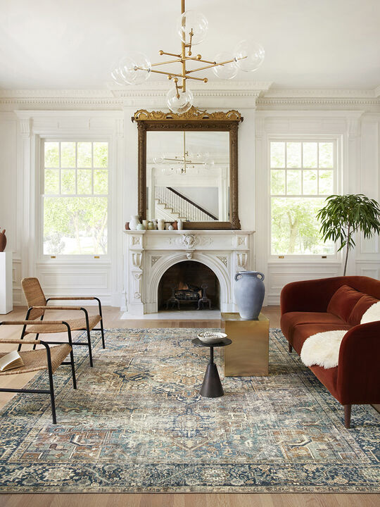 Margot MAT02 Terracotta/Lagoon 18" x 18" Sample Rug