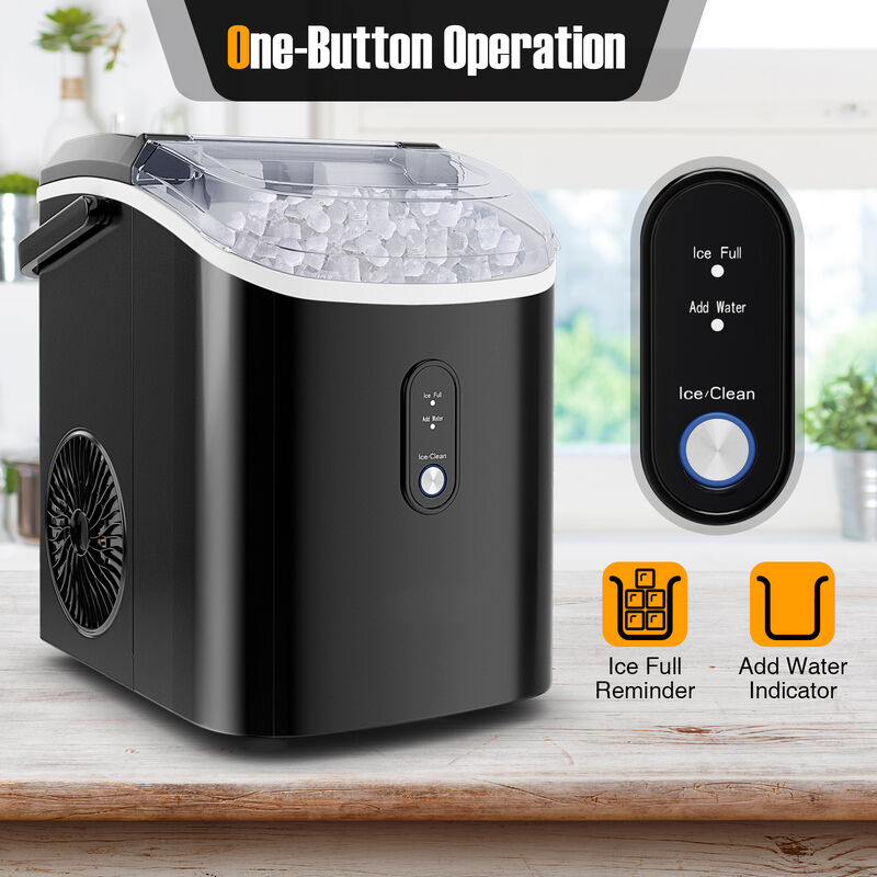 Countertop Nugget Ice Maker with Soft Chewable Pellet Ice for Home or Office Use