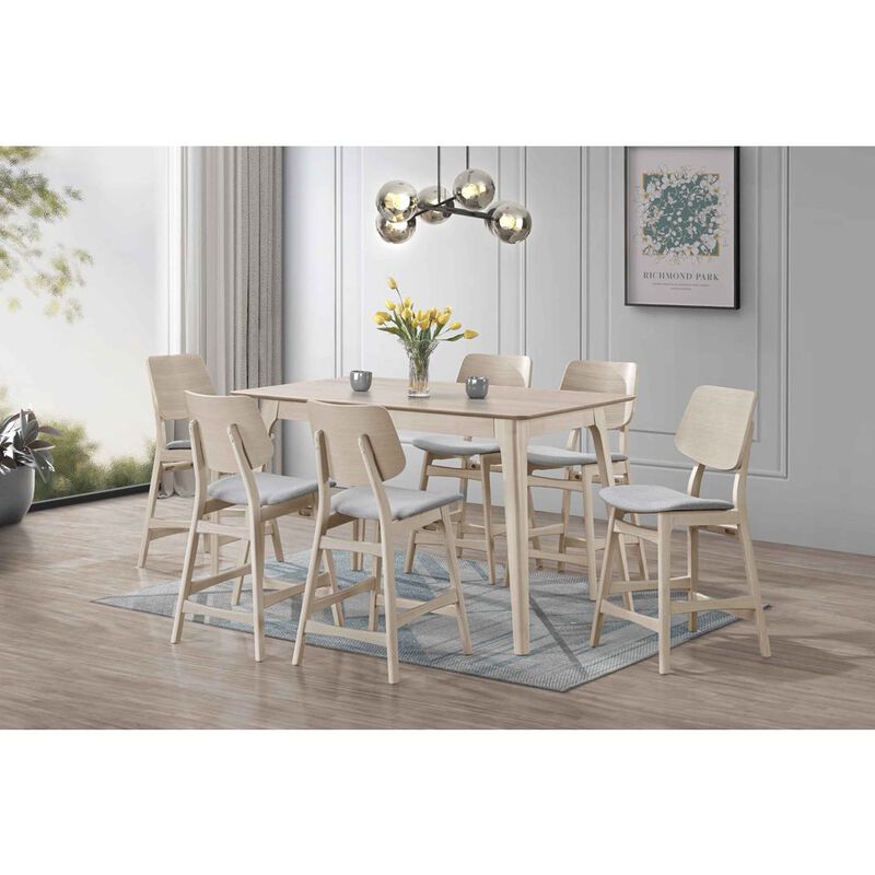 New Classic Furniture Oscar Wood Counter Height Table in White Ash