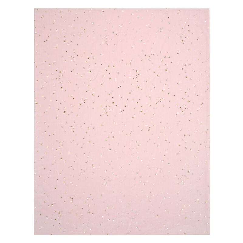 Lambs & Ivy Ballerina Baby Pink with Gold Stars 2-Sided Soft Baby Blanket