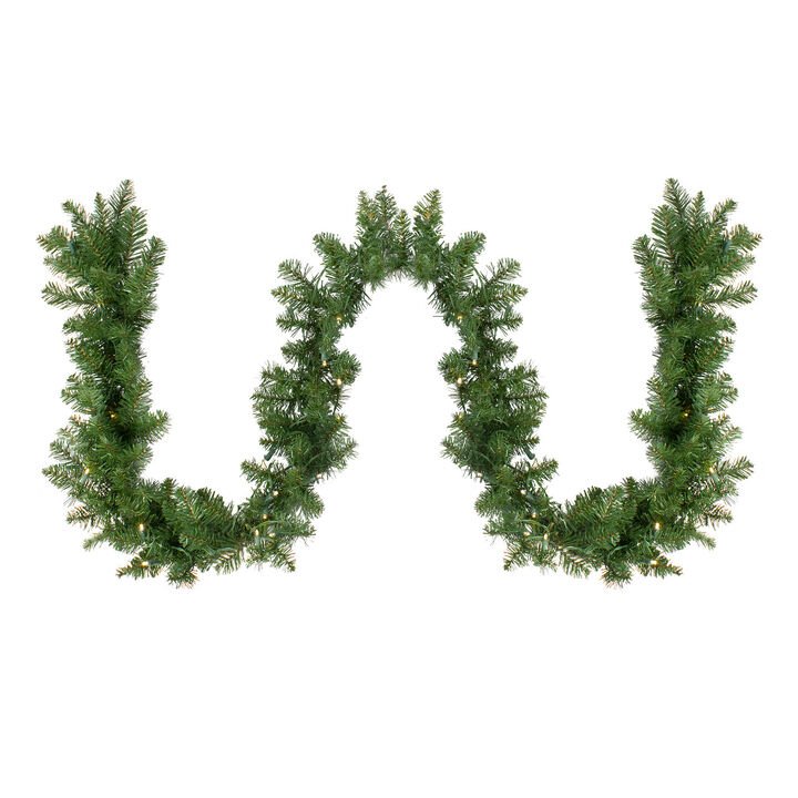50' x 8" Pre-Lit Buffalo Fir Christmas Commercial Garland - Warm White LED Lights