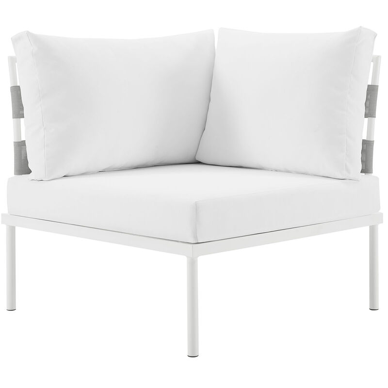 Modway - Harmony Outdoor Patio Aluminum Corner Sofa White White