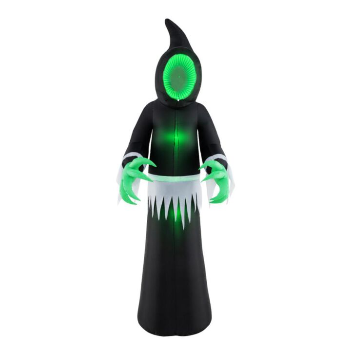 Hivvago 8 Feet Giant Halloween Inflatable Ghost with Built-in LED Lights and Mirror Face