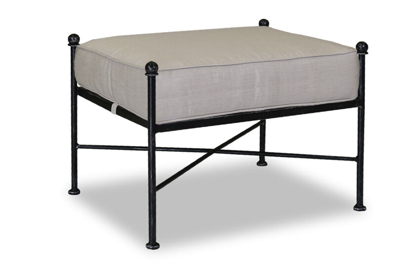 Provence Ottoman in Canvas Flax w/ Self Welt