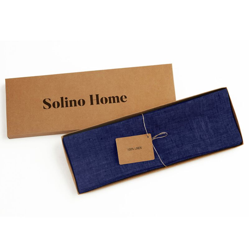 Solino Home 100% Pure Linen 14 x 14 Inch Square Placemats Set of 4 | Athena