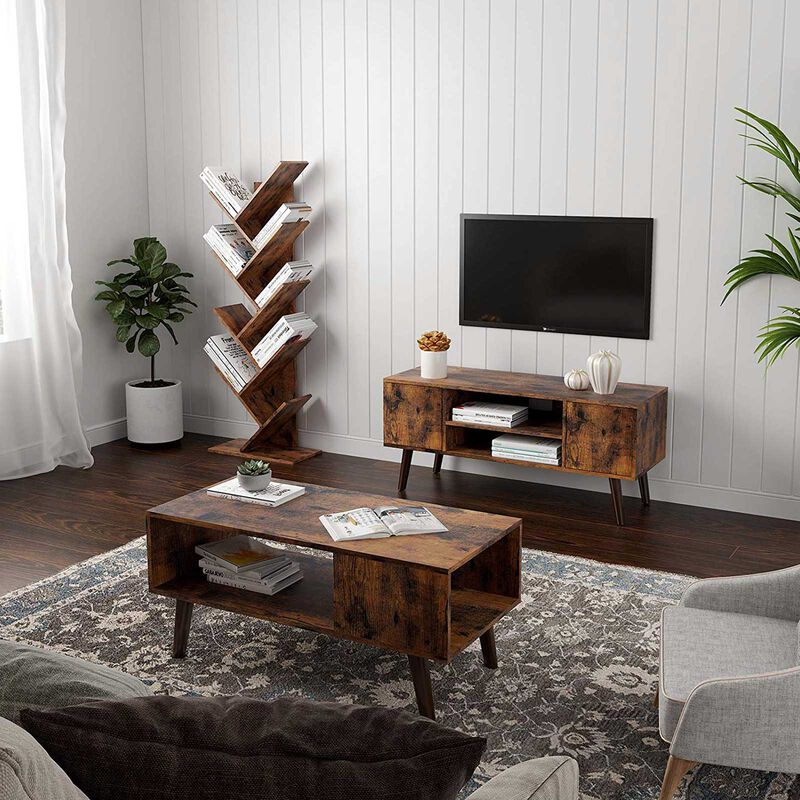 8-Tier Tree Bookshelf with Wooden Shelves – Ideal for Home Office