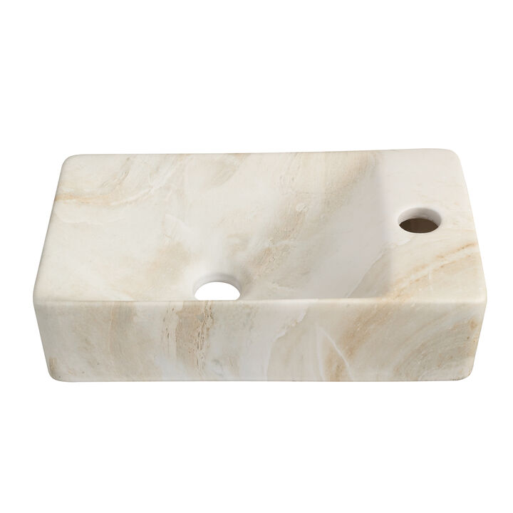 Felix 15 in. W x 8 in. D Modern Wall Mounted Rectangular Ceramic Mini Sink