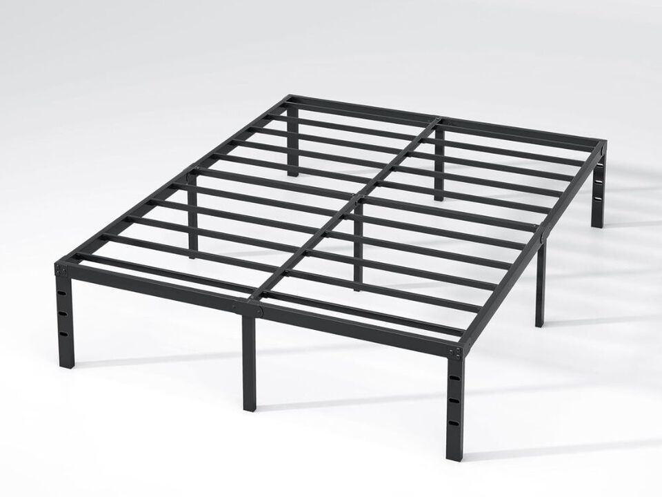 Queen Metal Bed Frame, 14" High, Heavy Duty with Storage, No Box Spring Needed