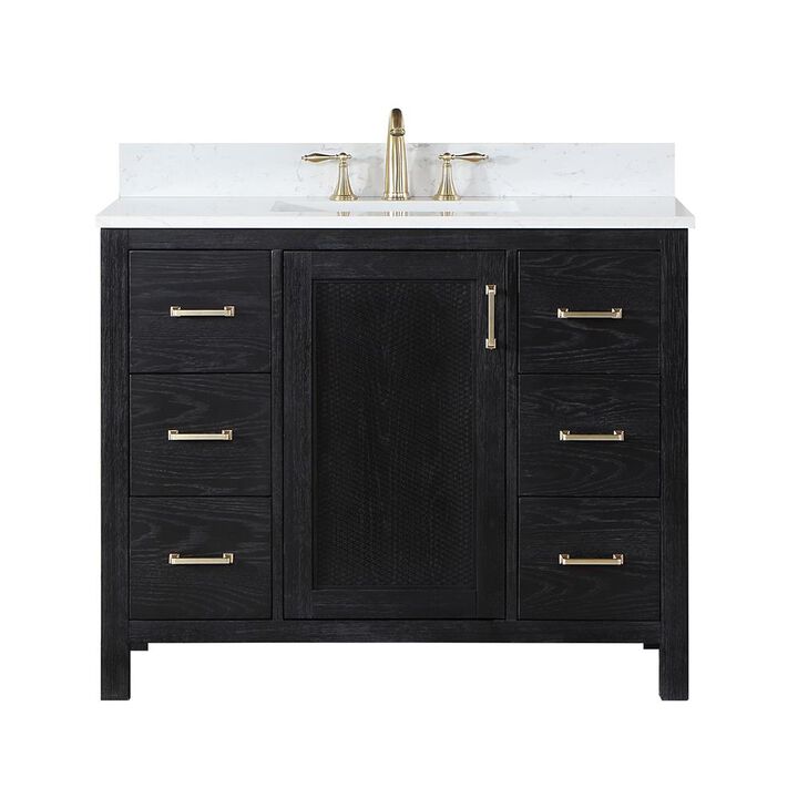 Altair 42 Single Bathroom Vanity Set in Black Oak without Mirror