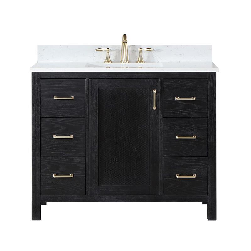 Altair 42 Single Bathroom Vanity Set in Black Oak without Mirror