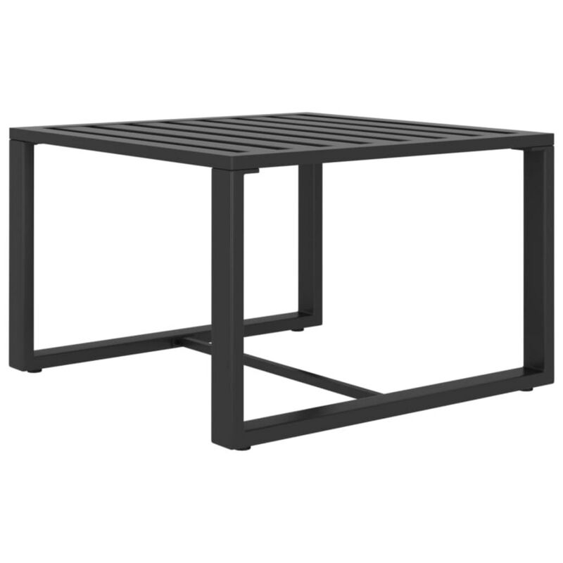 Shina 4pc Outdoor Modular Sofa Set, Dark Gray Aluminum, Cushions - Benzara