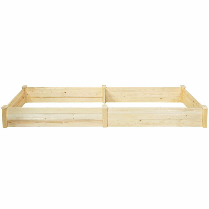 Raised Flowers Vegetables Garden Wooden Planter Box