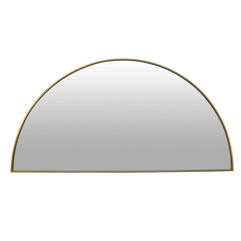 Lima Decorative Wall Mirror, Round Semicircular 30 x 60, Gold Frame - Benzara