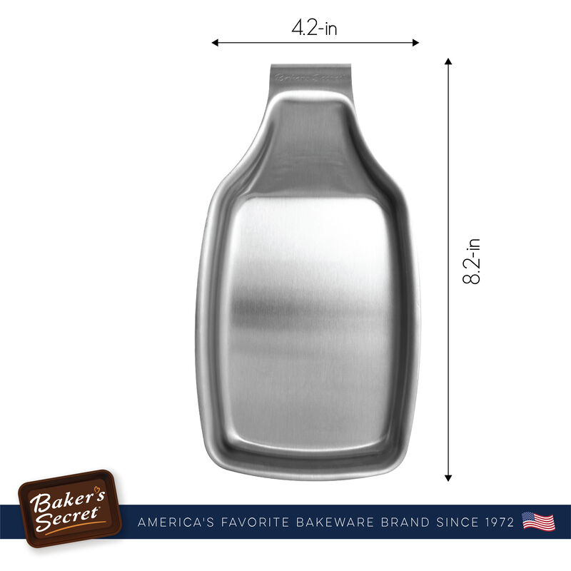 Baker's Secret Spoon Rest, Stainless Steel, Kitchen Essential Tool, Silver