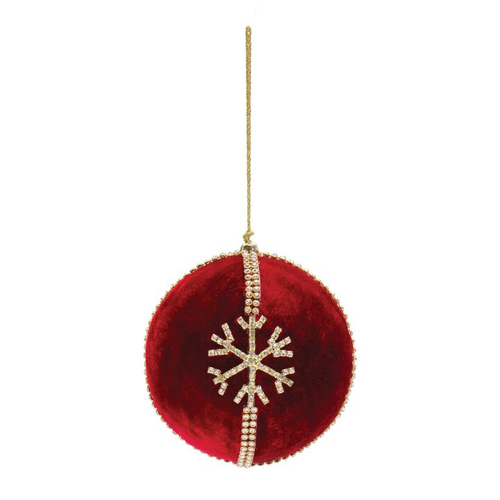 Set of 4 Jewel Snowflake Ball Ornaments – Luxury Christmas Ornaments with Sparkling Jewel and Snowflake Motif