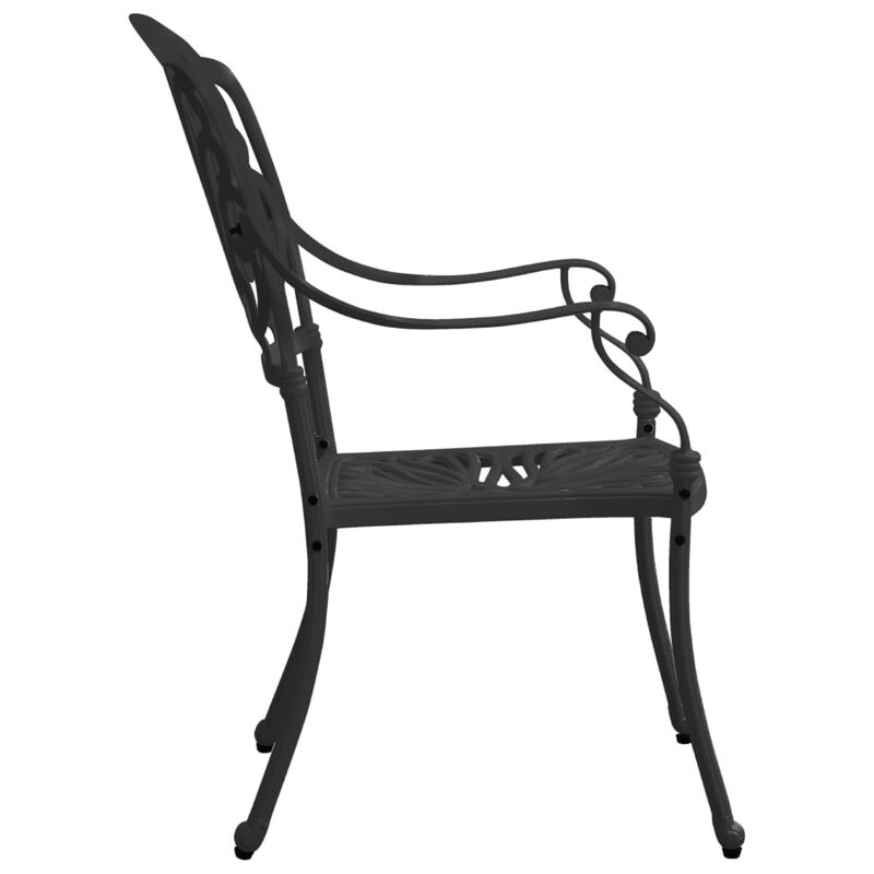 vidaXL Garden Chairs 2 pcs Cast Aluminum Black