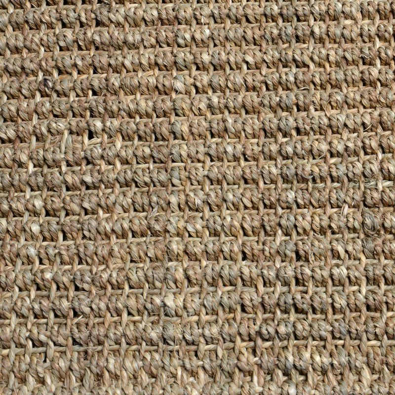 Quell 8 x 10 Handwoven Area Rug, Natural Brown Seagrass, Braided Design - Benzara