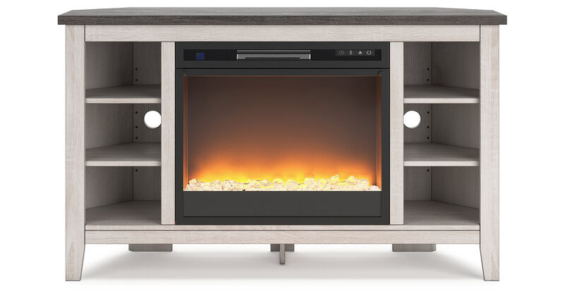 Dorrinson Corner TV Stand with Electric Fireplace