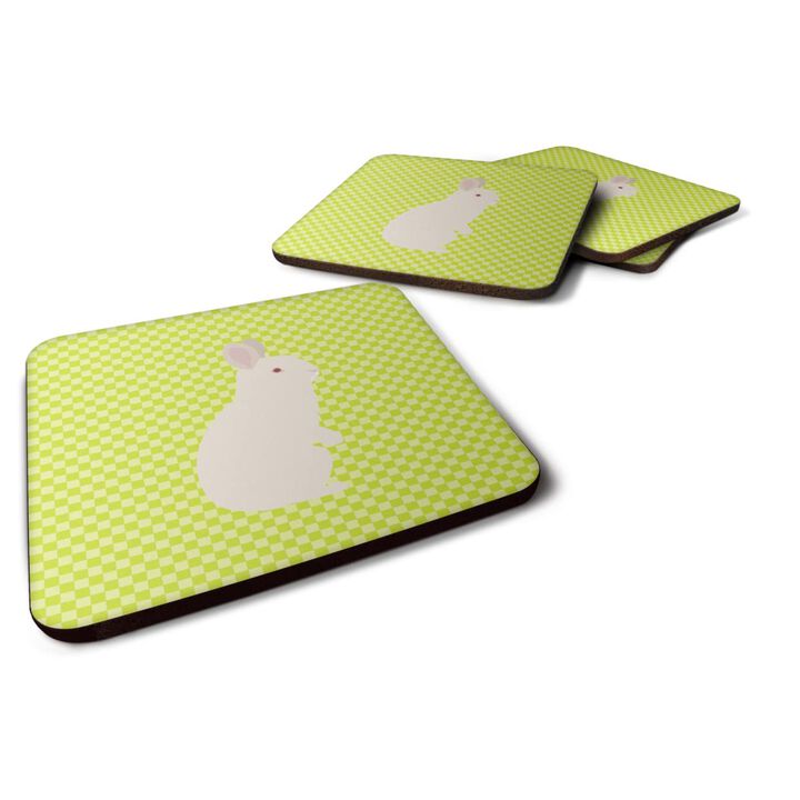 Caroline's Treasures New Zealand White Rabbit Green Decorative coasters, 3.5, Multicolor